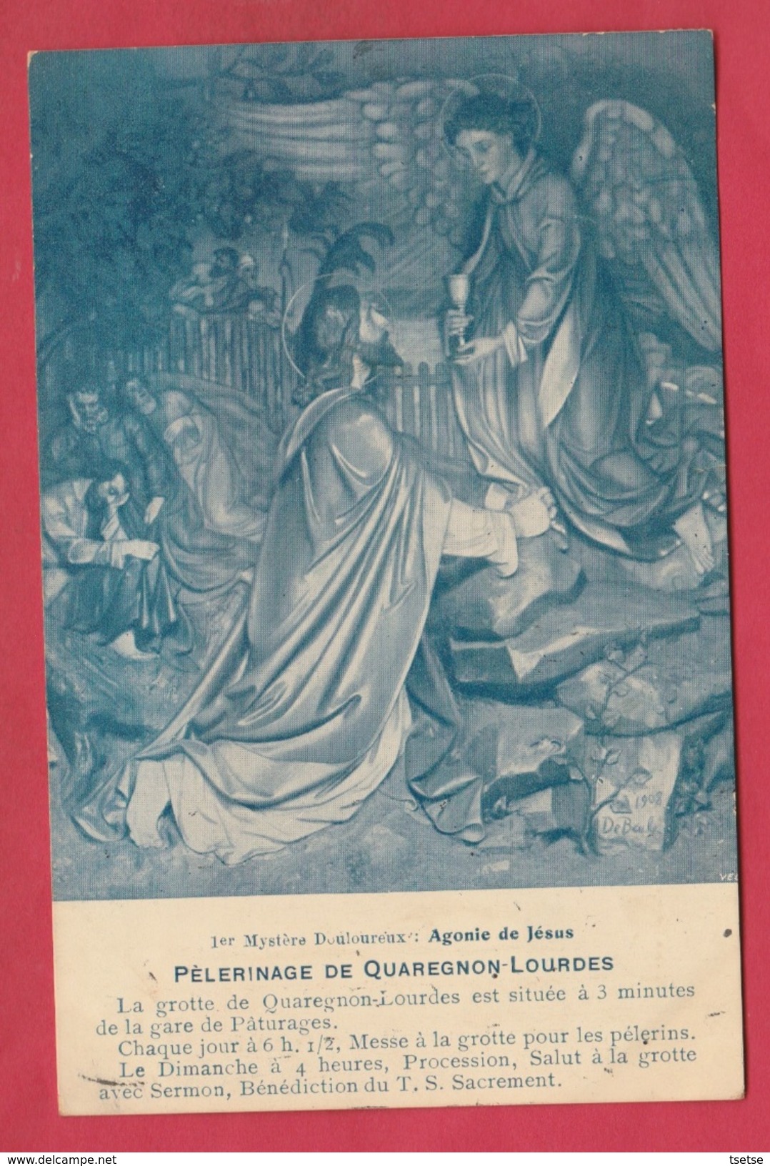 Quaregnon-Lourdes - La Grotte ... 1er Mystère Douloureux : Agonie De Jésus  1911 ( Voir Verso ) - Quaregnon