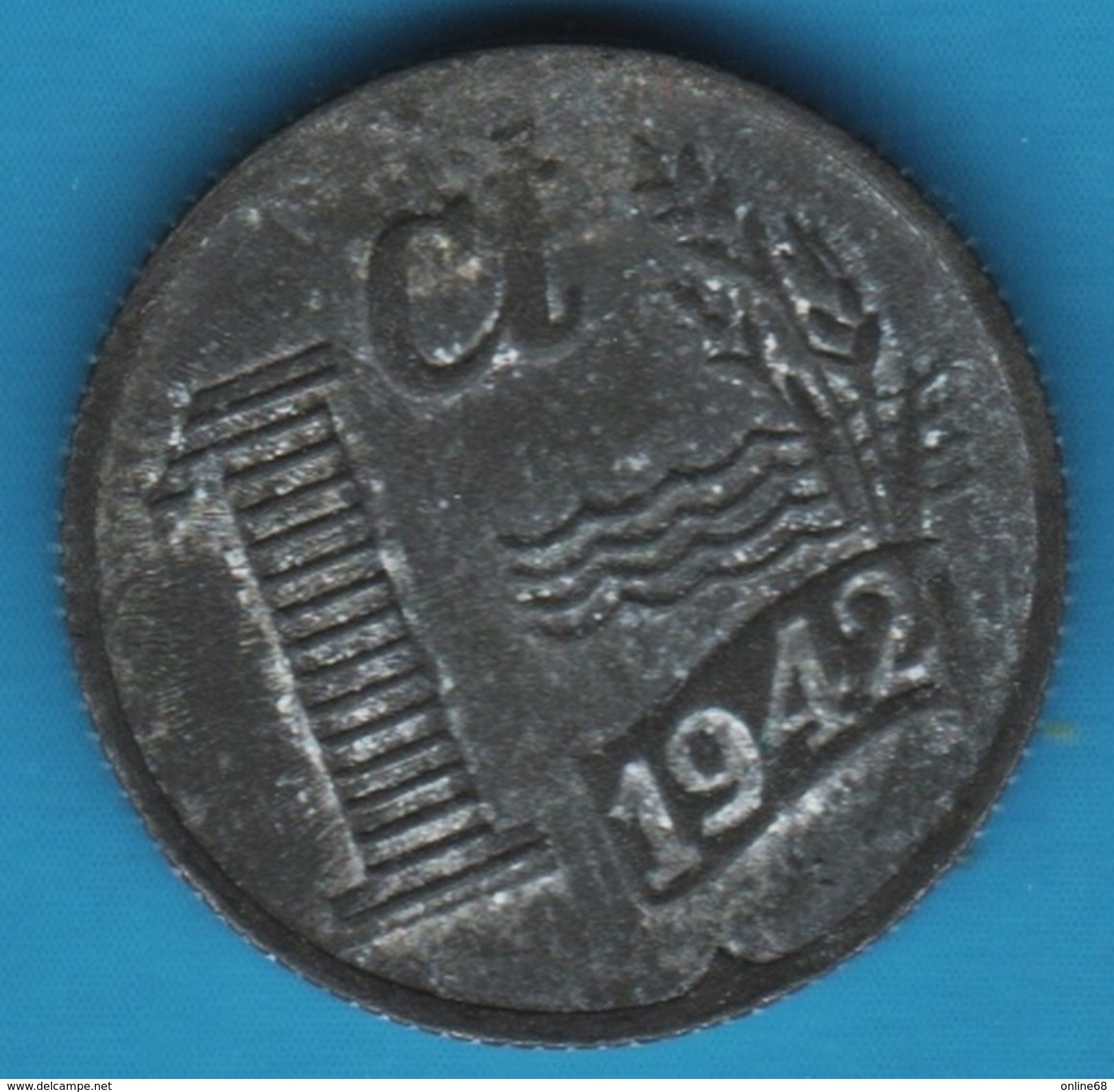 NEDERLAND 1 CENT 1942 KM#170 Wilhelmina  Occupation Allemande - 1 Centavos