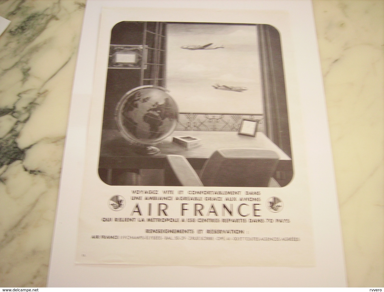 ANCIENNE PUBLICITE AIR FRANCE  1949 - Publicités