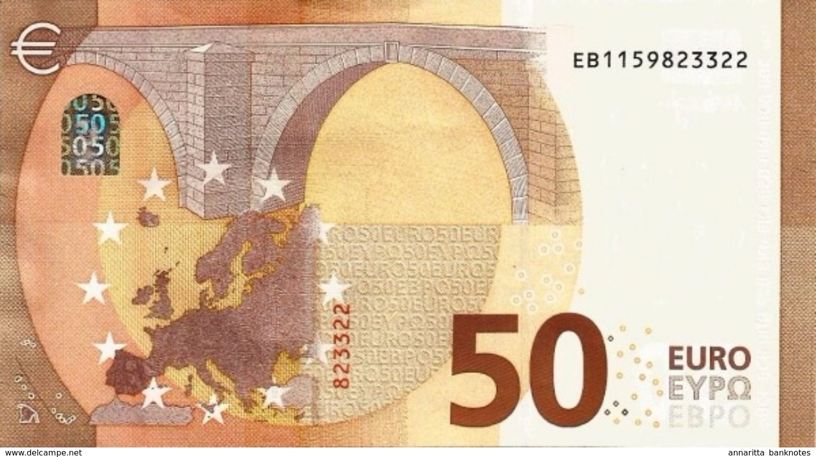 European Union (ECB) 50 Euro ND (2017) France UNC Cat No. P-23e / EU111e3 - 50 Euro