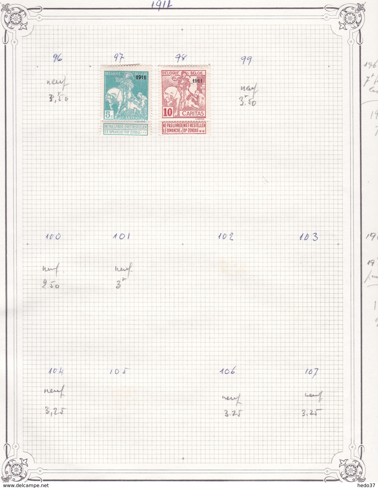 Belgique - Collection Vendue Page Par Page - Timbres Neufs */ Oblitérés - B/TB - Collections