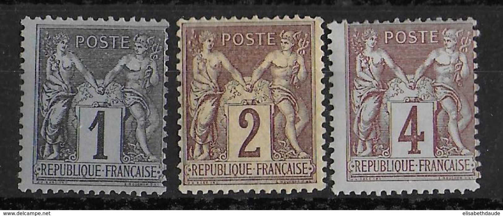 SAGE - YVERT N° 83+85+88 ** (85 * TRES LEGERE CHARNIERE) - 1876-1898 Sage (Type II)