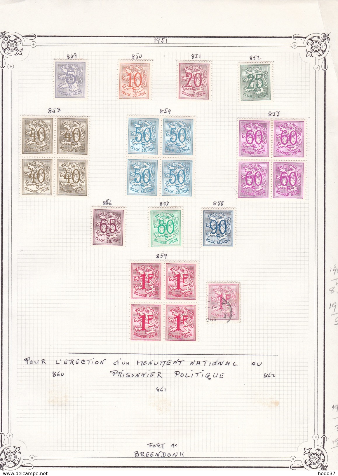 Belgique - Collection Vendue Page Par Page - Timbres Neufs */ Oblitérés - B/TB - Collections