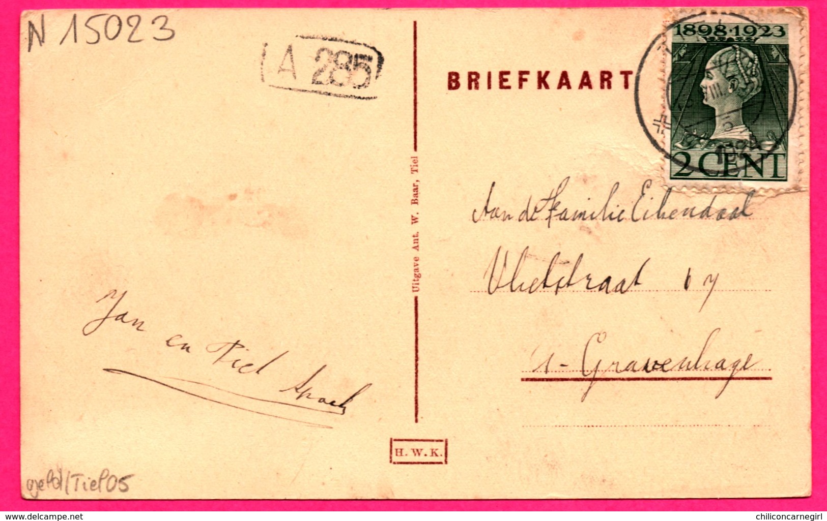 Tiel - Waterpoort - Animée - W. BAAR - H.W.K. - 1924 - Oblitération A. 285 - Tiel