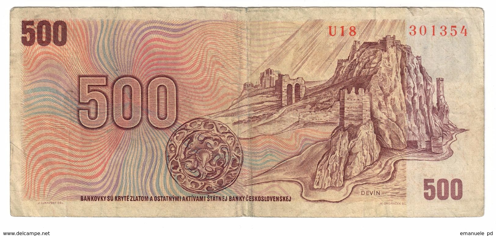 Czech Republic 500 Korun 1993 Provisional Issue .J. - Repubblica Ceca