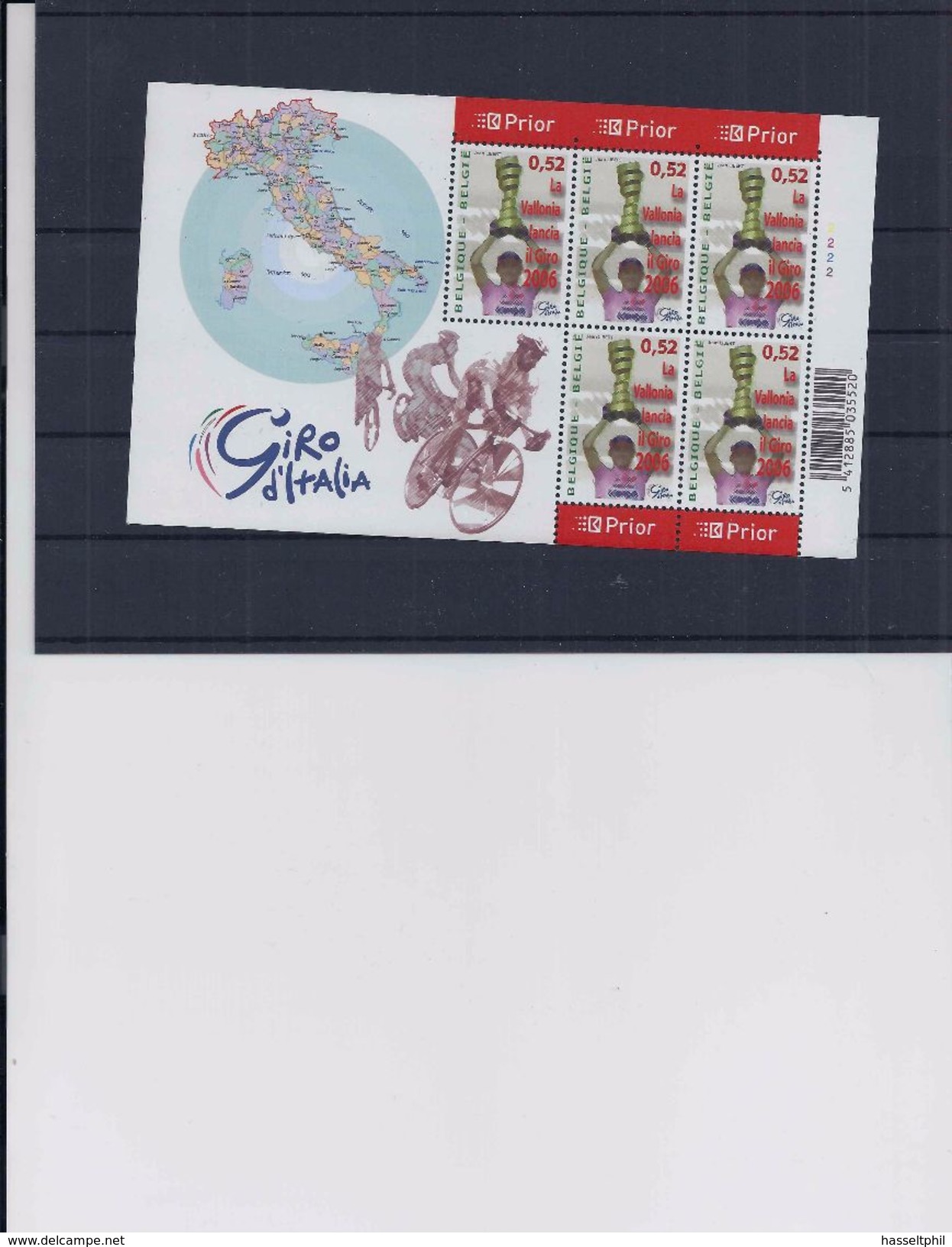 Belgie -Belgique 3515 Velletje Van 5 Postfris - Feuillet De 5 Timbres Neufs  -  Start Van Giro 2006 In Wallonië - Non Classés