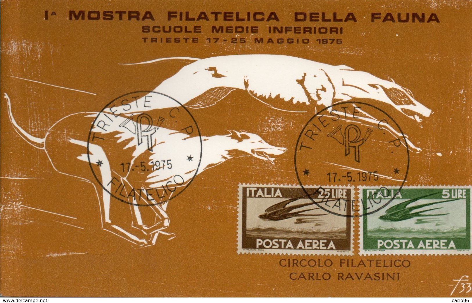 1975  TRIESTE 1°MOSTRA FILATELICA DELLA FAUNA  RONDINI  BOLAFFI / SASSONE - Autres & Non Classés