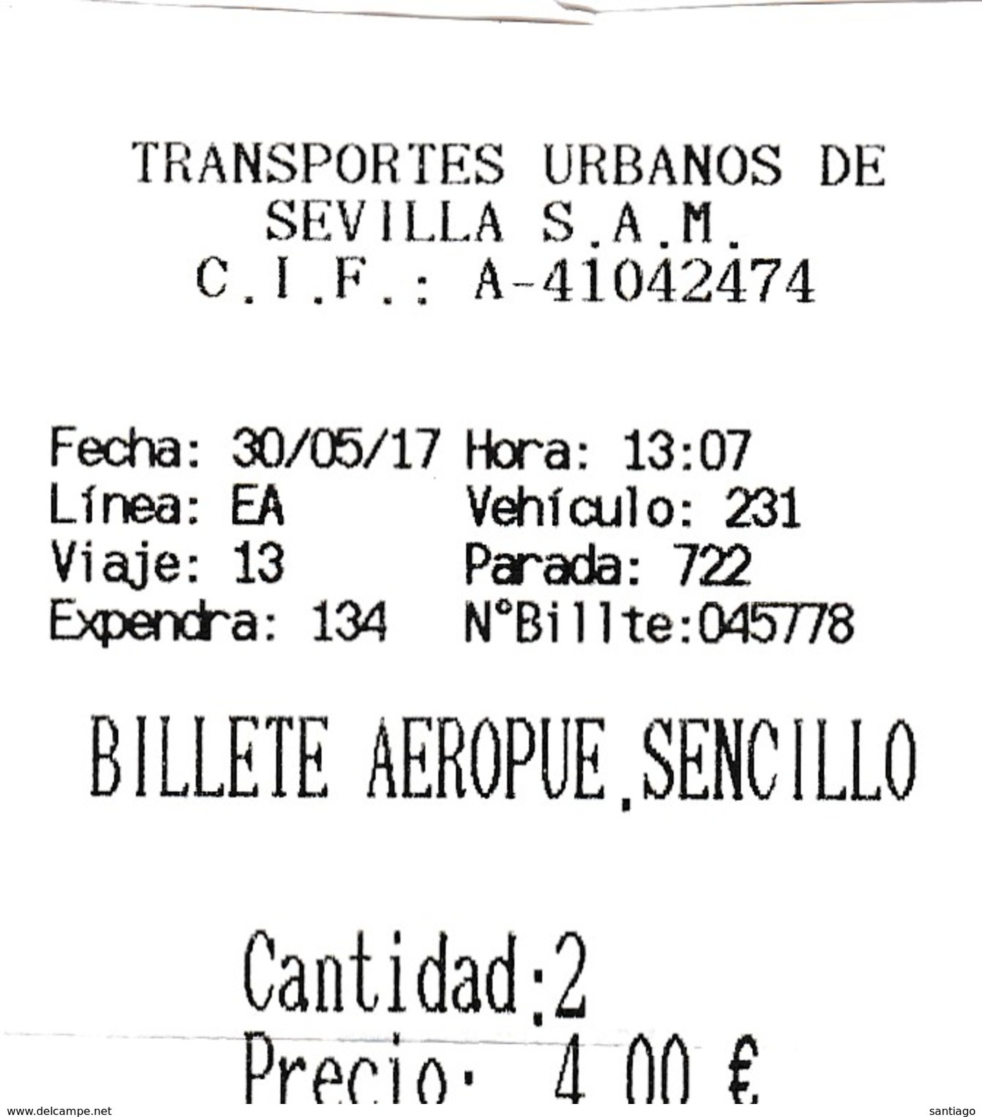 España : Sevilla => Aeropuerto / TUSSAM Bus - Europe