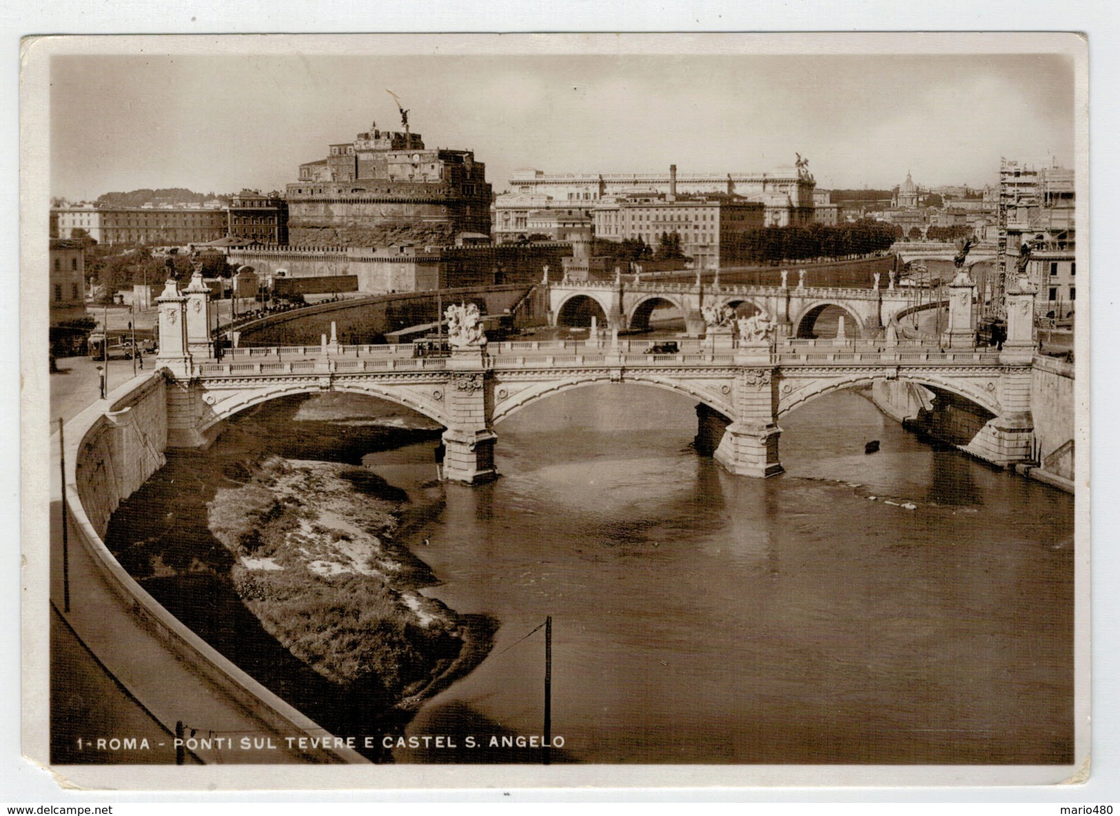 ROMA    PONTI  SUL  TEVERE  E  CASTEL  S.  ANGELO           2 SCAN    (VIAGGIATA) - Fiume Tevere