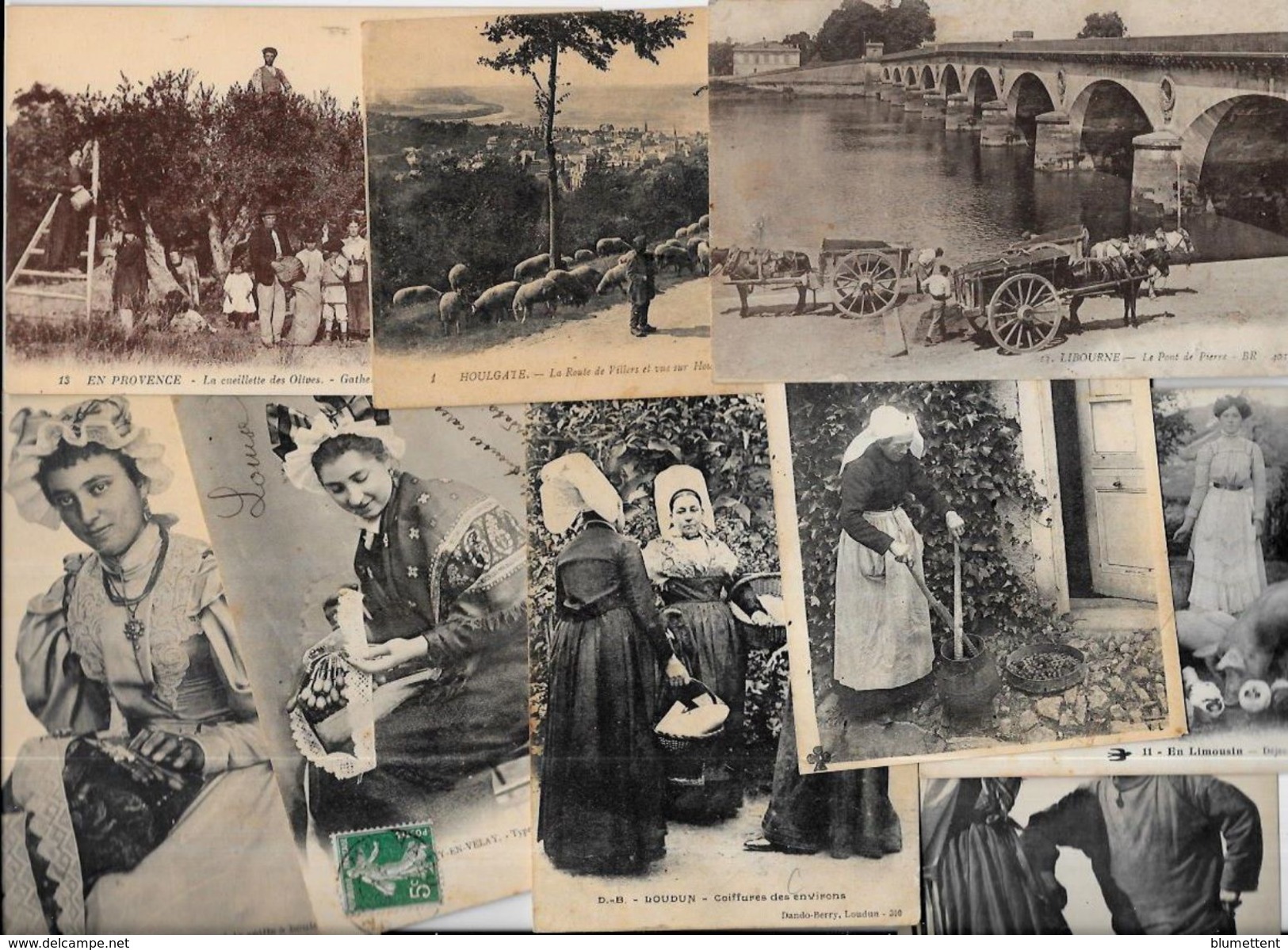 Lot 405 De 10 CPA Divers Métier Campagne Ferme Folklore Déstockage Pour Revendeurs Ou Collectionneurs - 5 - 99 Postcards