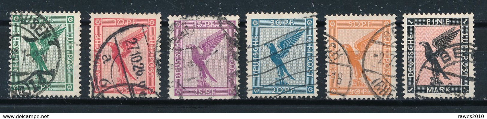 Deutsches Reich Mi. 378 - 382 Gest. Flugpostmarken Adler - Used Stamps