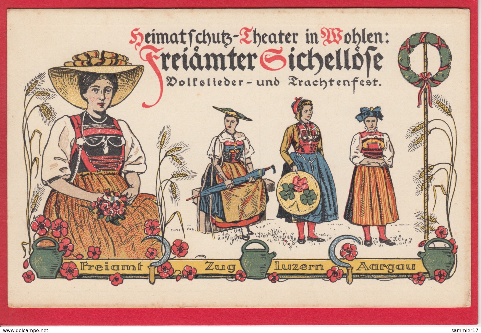 WOHLEN, FREIÄMTER SICHELLÖSE 1916 HEIMATSCHUTZ-THEATER - Wohlen