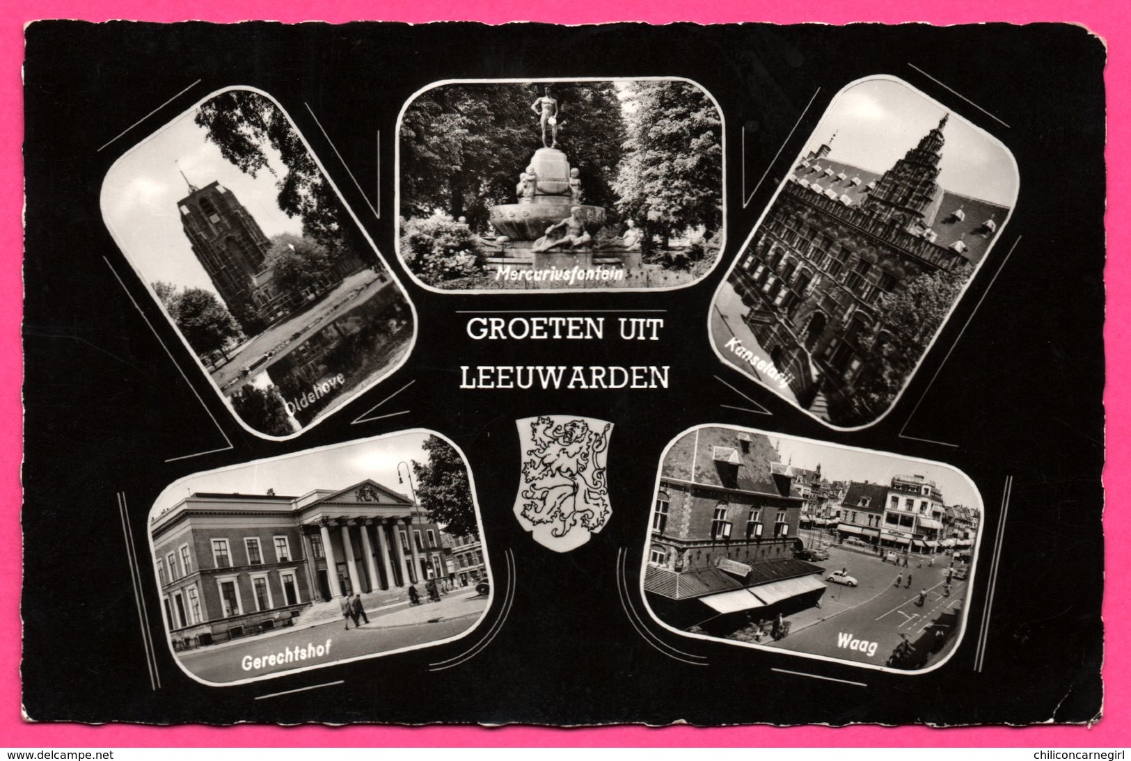 Groeten Uit Leeuwarden - Multivues - Gerechtshof - Oldehove - Waag - Kanselarij - Mercuriusfontaine - HEMA - 1965 - Leeuwarden