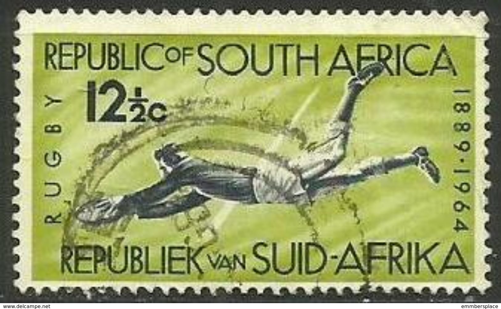 South Africa  - 1964 Rugby Board 12.5c Used     Sc 302 - Usati