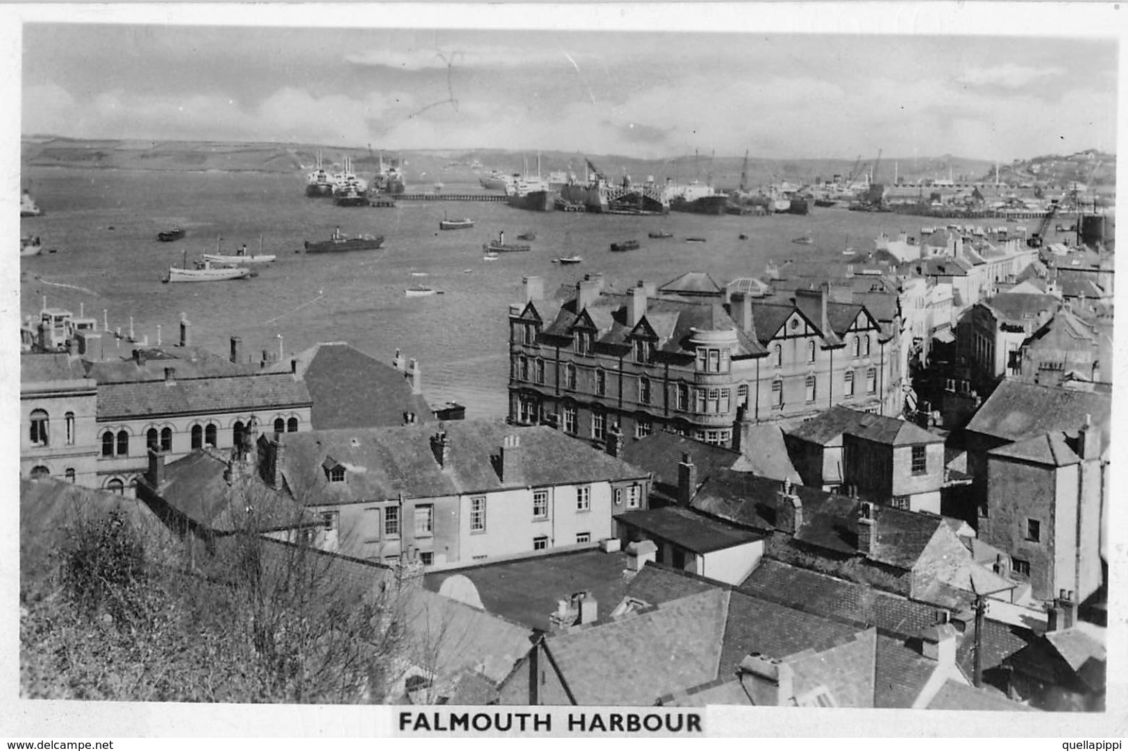 D6044 " FALMOUTH HARBOUR"  ANIMATA - CART. ORIGINALE  CART SPED 1952 - Falmouth