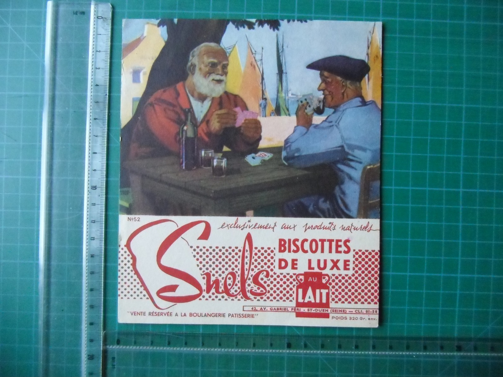 Buvard - Biscottes De Luxe Au Lait - Saint Ouen (Seine) - Joueurs De Cartes - N° 52 - Other & Unclassified