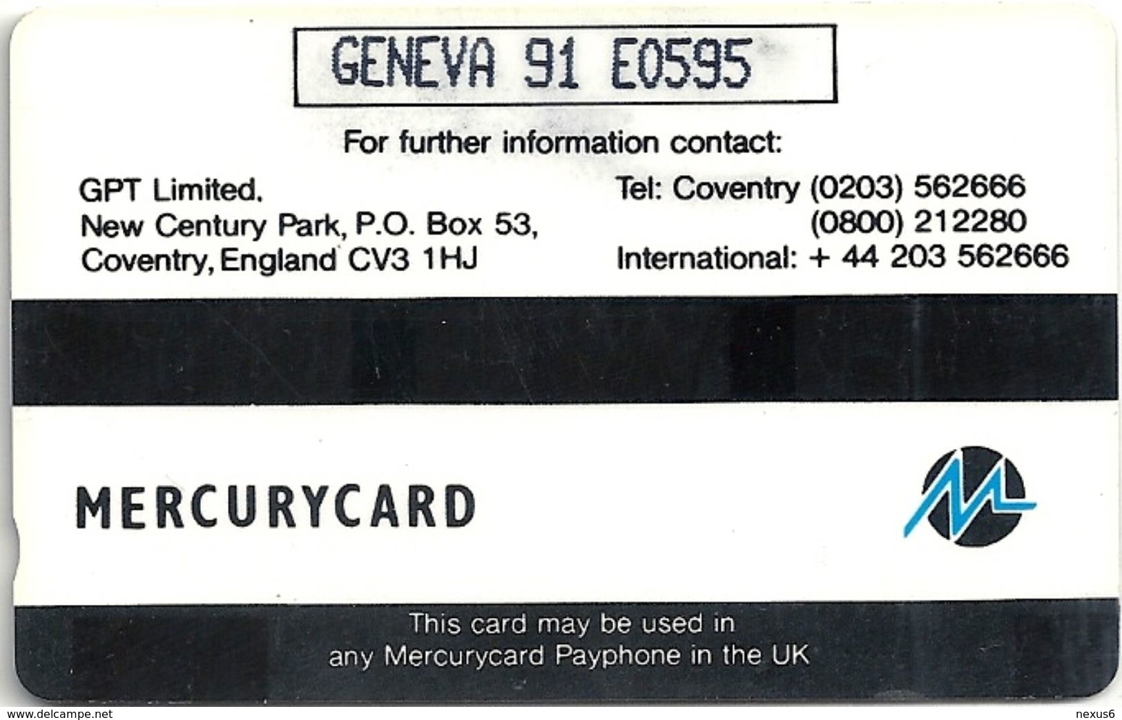 UK - GPT - ITU Geneva 91' In The Network - 91-E - 1.000ex - [ 8] Companies Issues