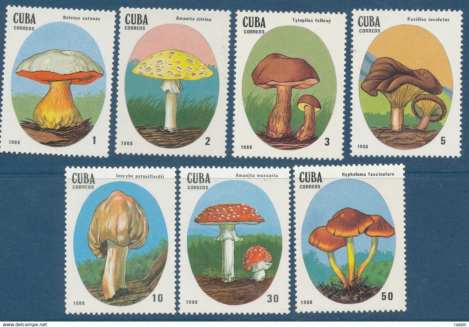 1988  Cuba Champignons  Yvert N° 2823/29,   Michel 2798/2801,  Scott 2619/22  Neufs MNH Série Complète - Unused Stamps