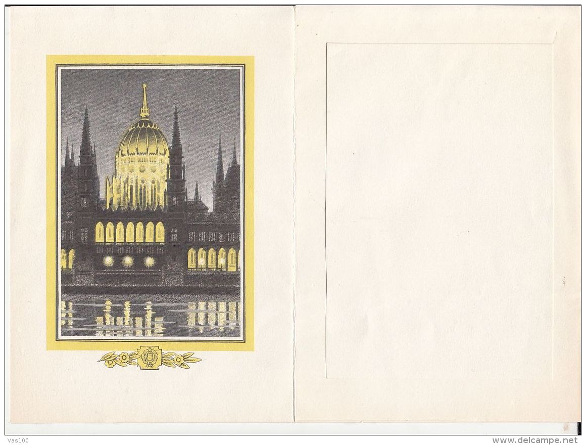 BUDAPEST PARLIAMENT PALACE, LUXE TELEGRAMME UNUSED, HUNGARY - Telegraph