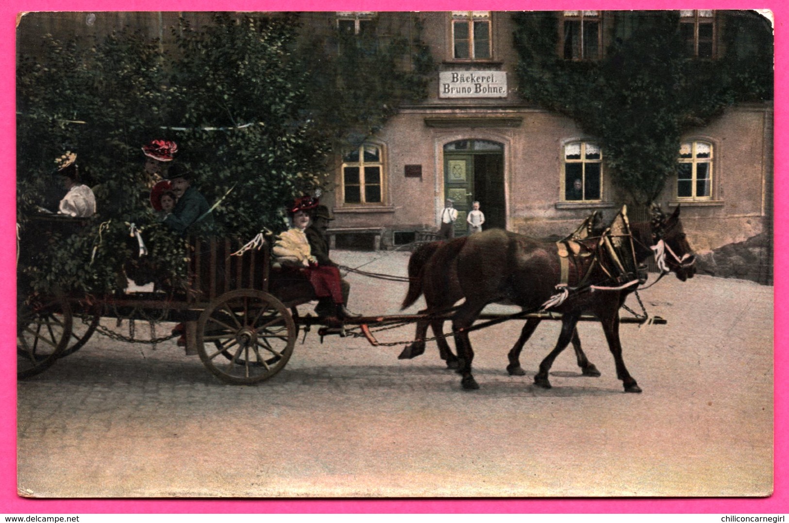 Bäckerei Bruno Bohne - Boulangerie - Calèche - Animée - SERIE 628 - 1908 - Vernie - Colorisée - Semeuse - Bad Zwischenahn