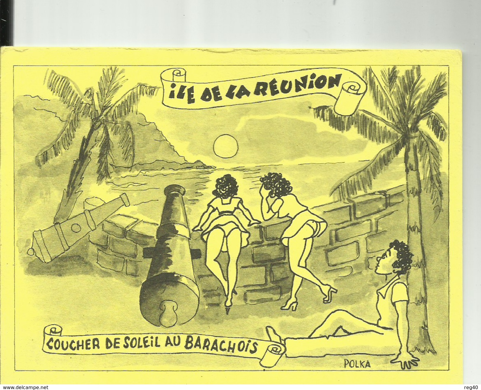 ILE DE LaREUNION-   SAINT DENIS  Place Du BARACHOIS  -ILLUST.  POLKA  (GF) - Saint Pierre