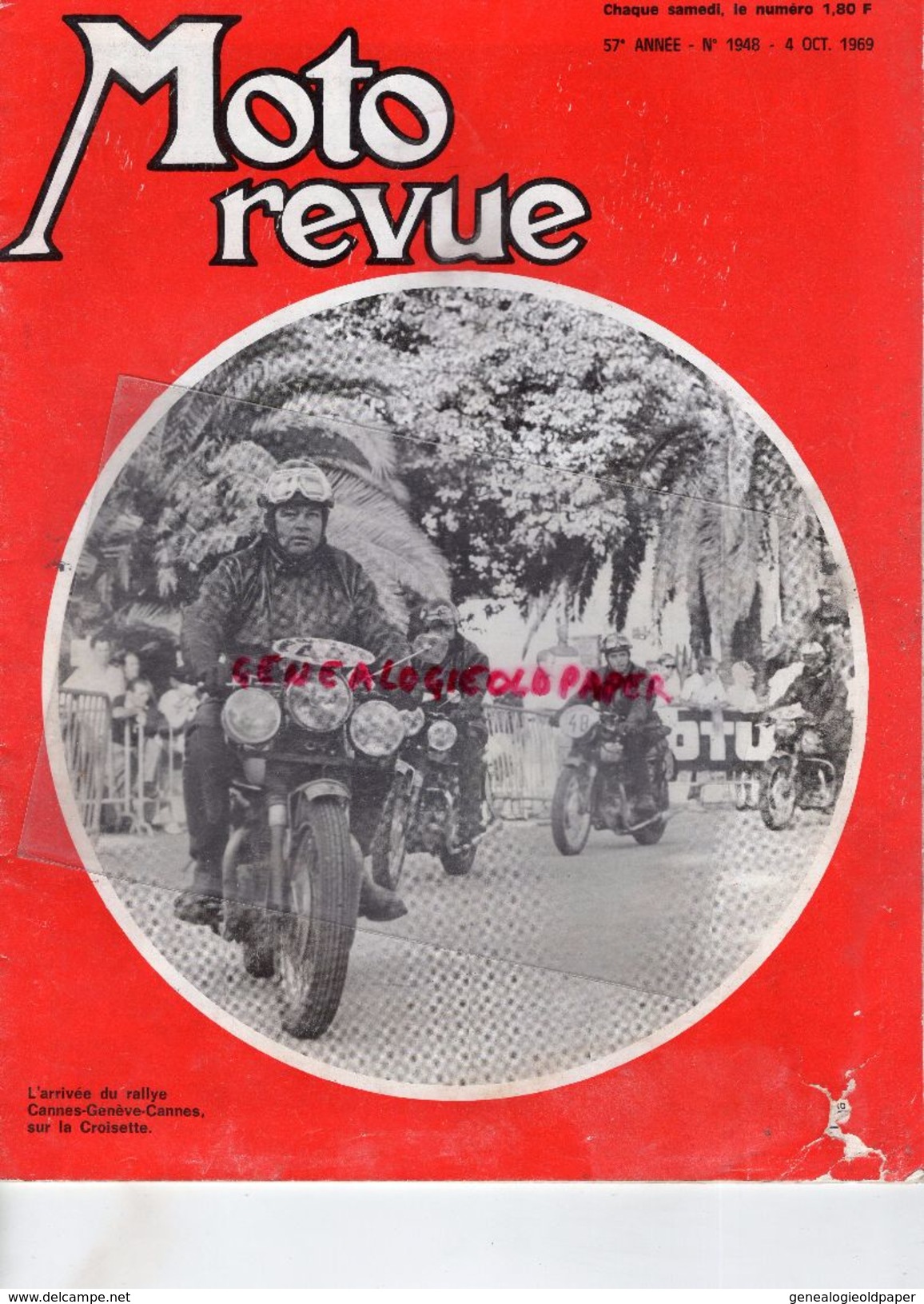 MOTO REVUE - N° 1948- 4-10-1969-RALLYE CANNES GENEVE-J.POCH NEUILLY-JAWA CZALETTA AERMACCHI-YOUGOSLAVIE-CROSS A CASSEL- - Moto