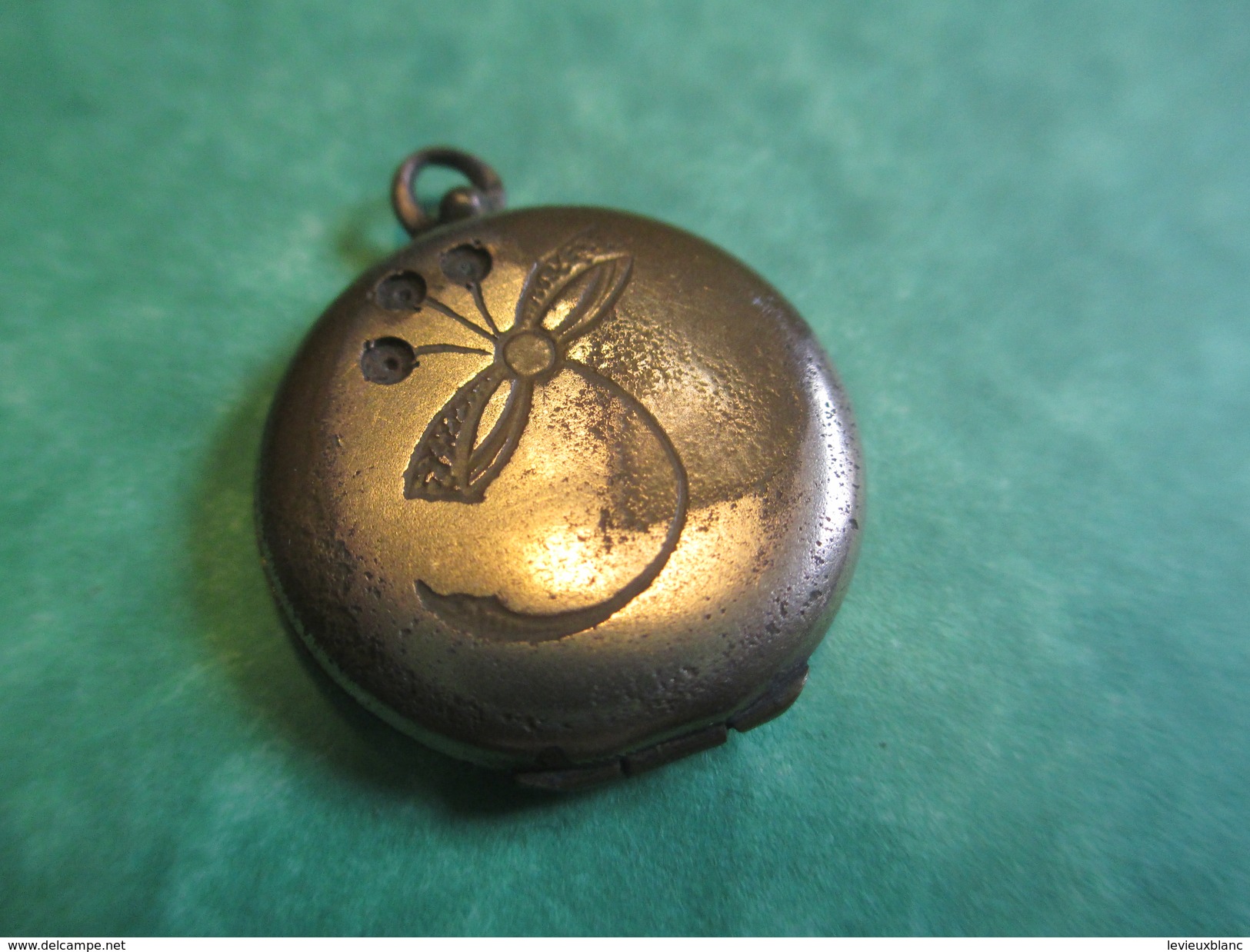 Bijou Fantaisie Ancien/Médaille/2 Photos à L'Intérieur/Pendentif Gousset Plaqué Or Pour Chaînette/ Vers 1914-18  BIJ28 - Pendentifs