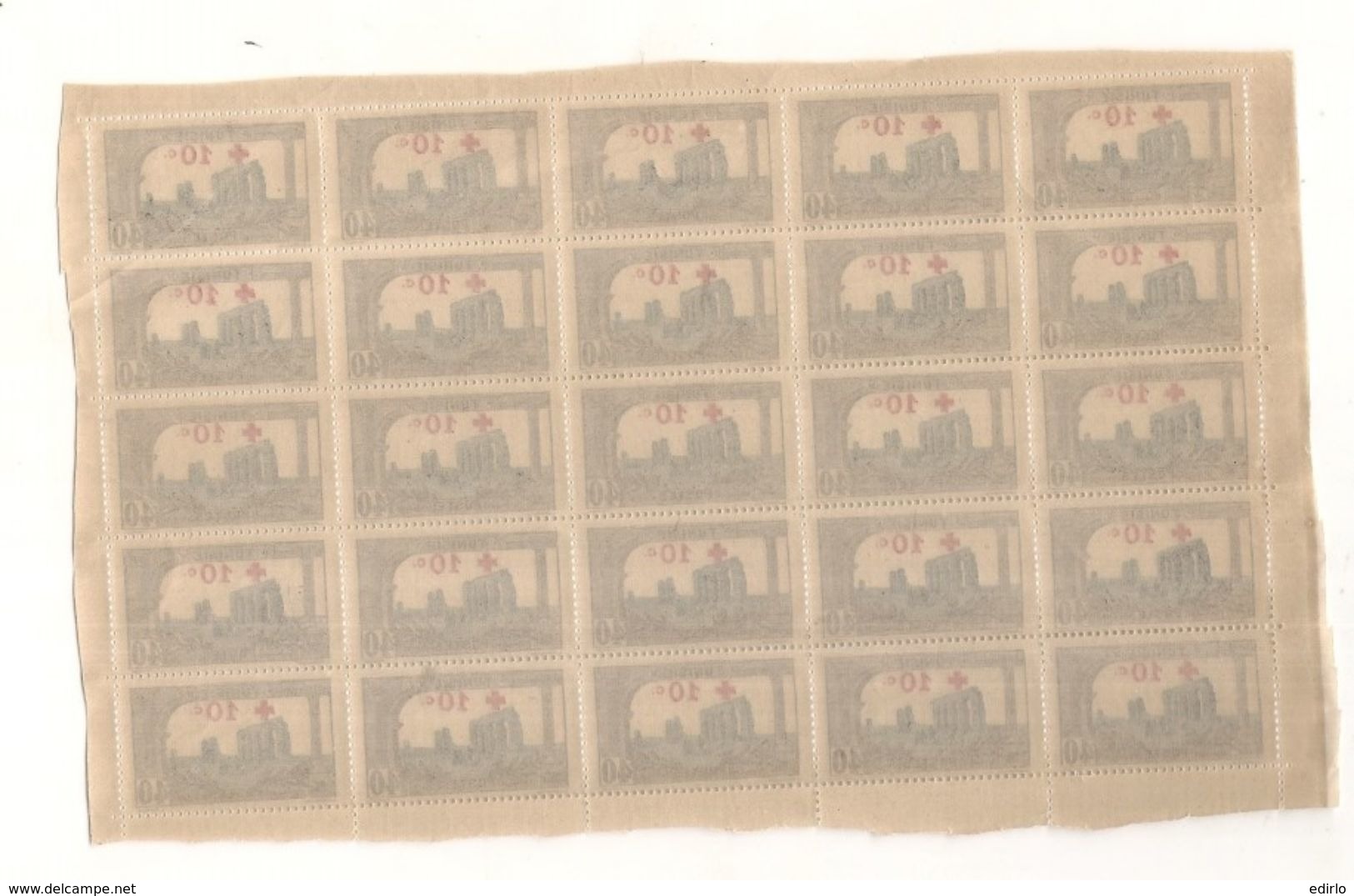 ** TUNISIE ** Tunisie Bloc De 25 Du N° 54- Côte Mini Sans Plus Value Bloc ** 146&euro; (gomme ** Comptée) - Tunisia (1956-...)