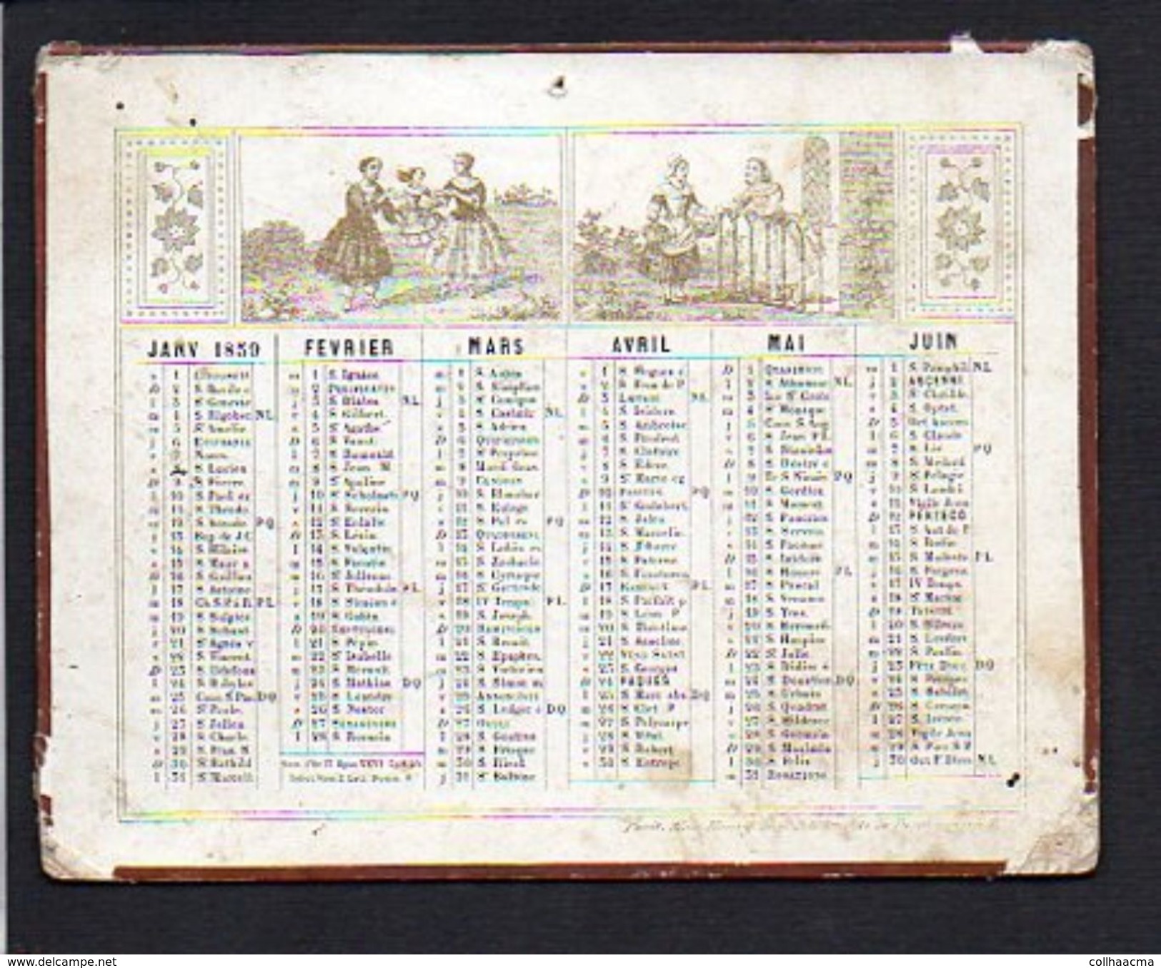 1859 Calendrier Xilographies / Mac-Henry, Rue De La Parcheminerie - Small : ...-1900