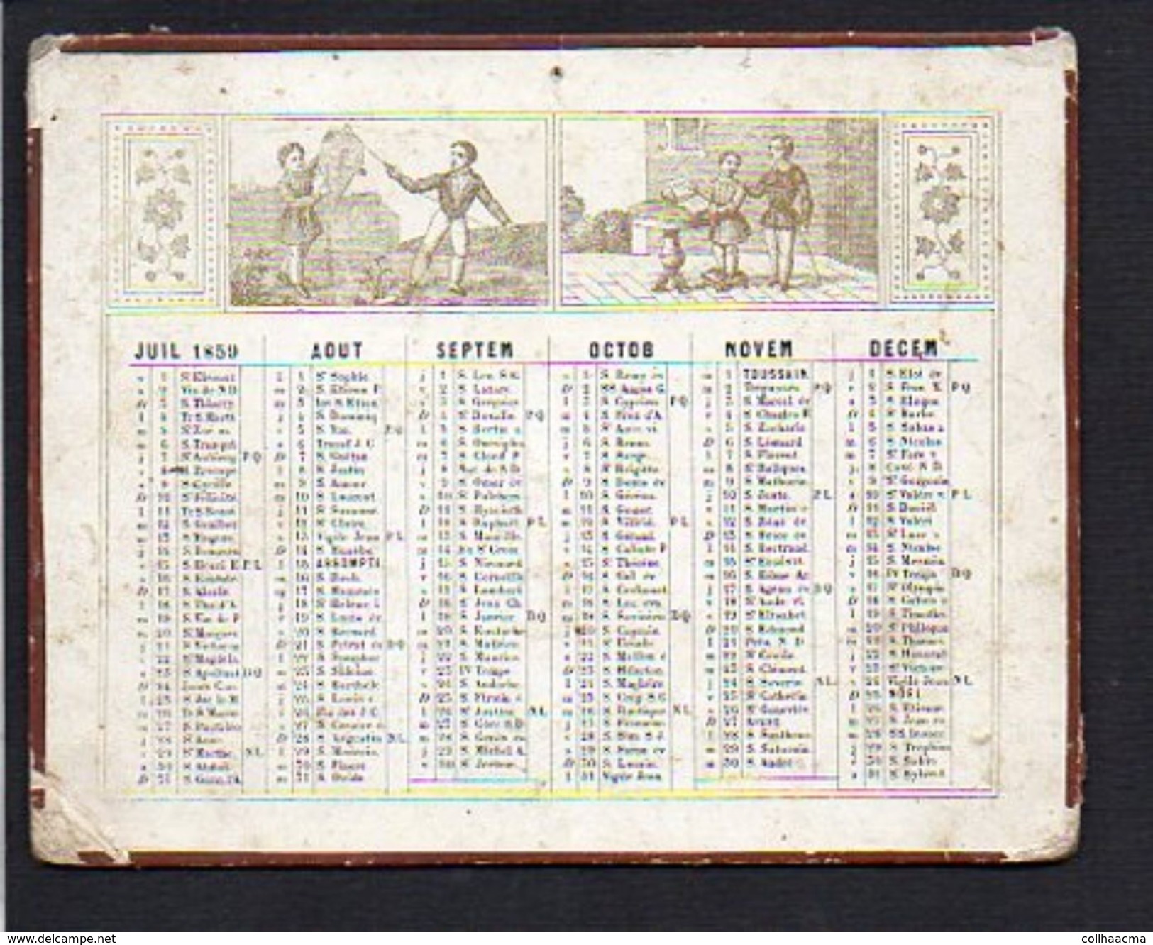 1859 Calendrier Xilographies / Mac-Henry, Rue De La Parcheminerie - Small : ...-1900