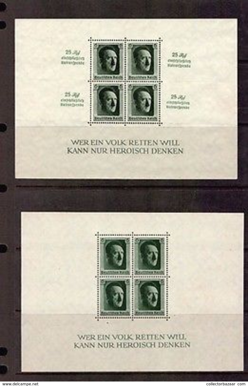 GERMANY REICH TWO DIFFERENT S/S BLOCKS MNH AND MNG SC #B102 B104 $$$$ - Other & Unclassified