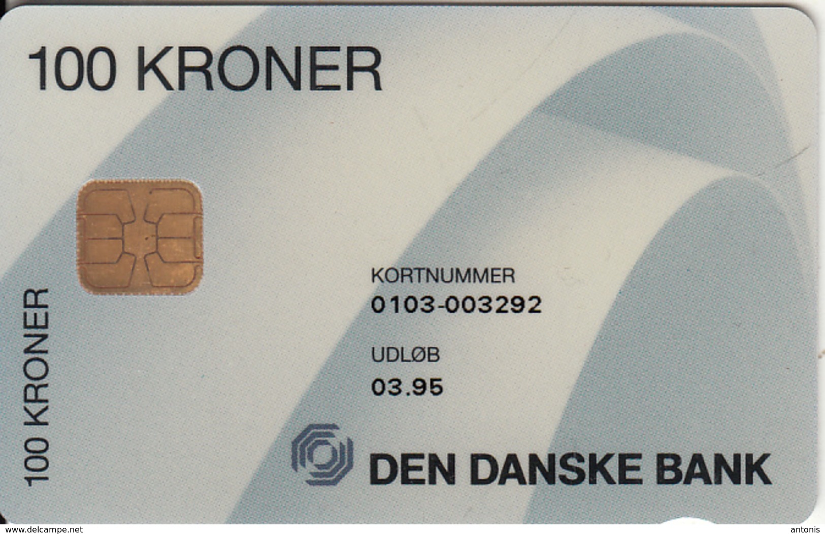 DENMARK - Den Danske Bank, Danmont Telecard 100 Kr., Tirage 2035, Exp.date 03/95, Used - Denmark