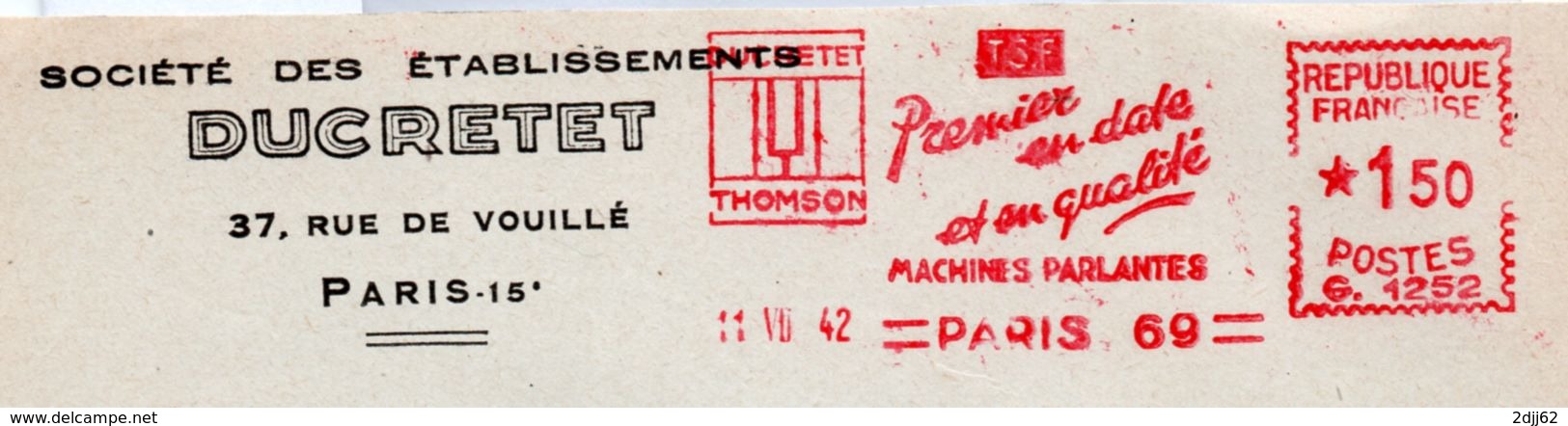 Diapason, Parole, "Ducretet Thomson"  - EMA Havas G - Devant D'enveloppe   (S182) - Musikinstrumente