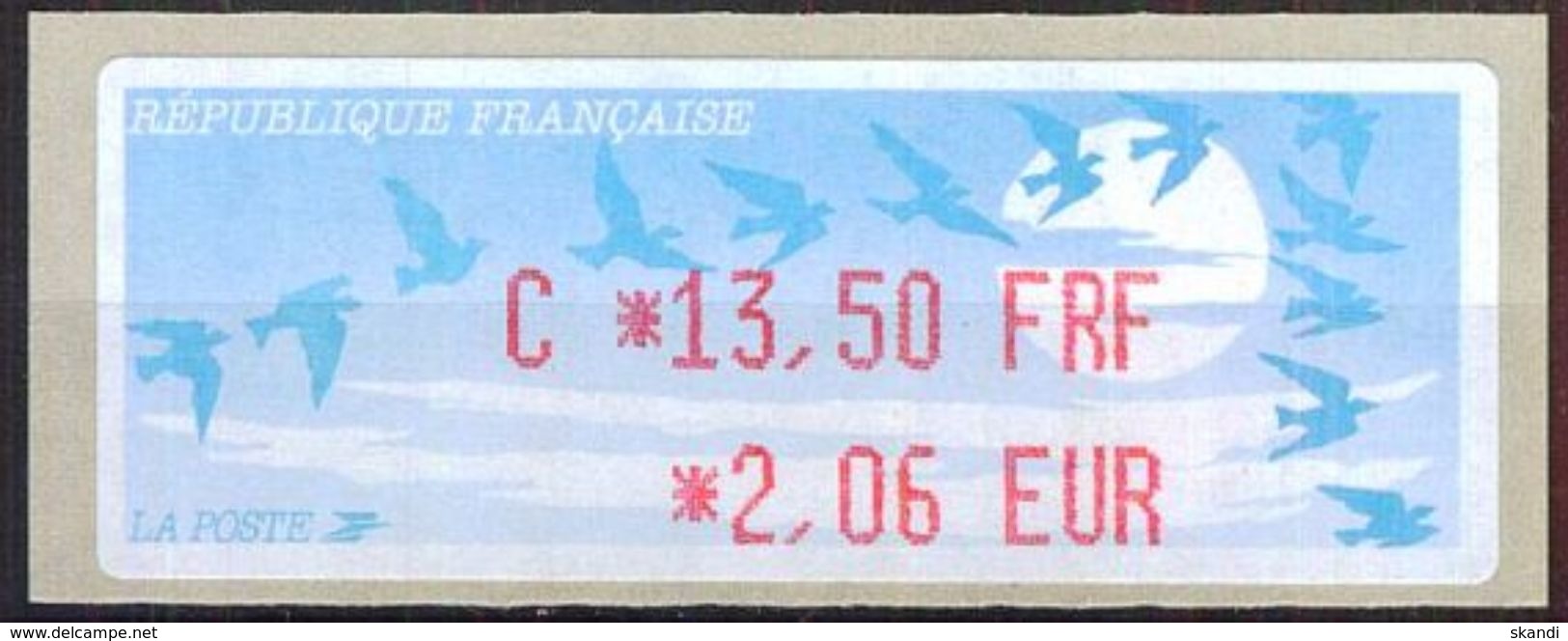 FRANKREICH 1999 Mi-Nr. ATM 13.1.1 B Z4 AUTOMATENMARKE ** MNH - 1990 Type « Oiseaux De Jubert »