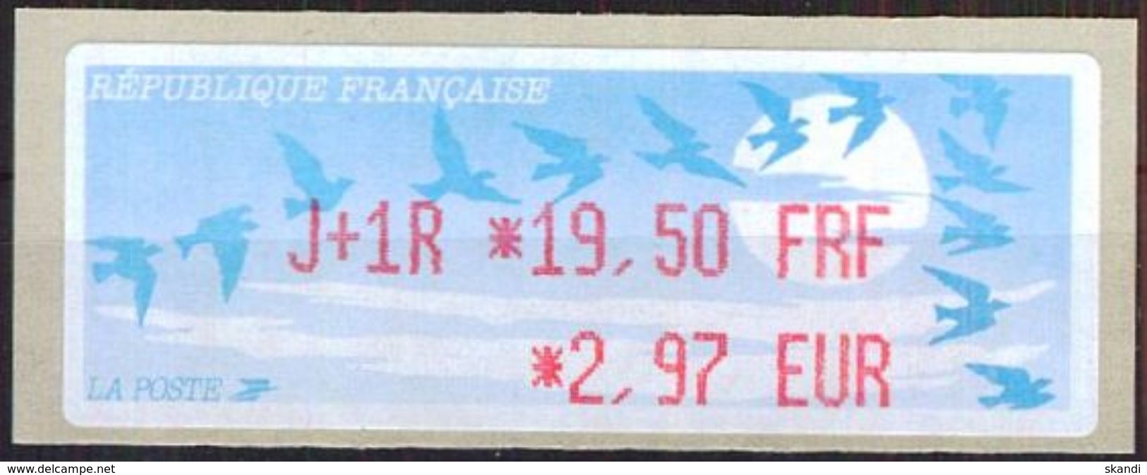 FRANKREICH 1999 Mi-Nr. ATM 13.1.1 B Z6 AUTOMATENMARKE ** MNH - 1990 « Oiseaux De Jubert »