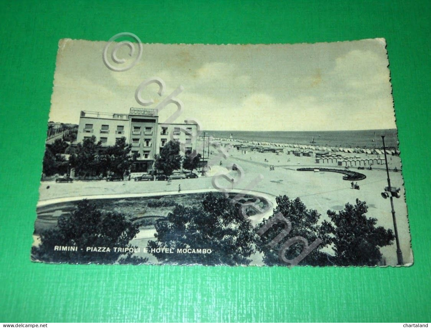 Cartolina Rimini - Piazza Tripoli E Hotel Mocambo 1952 - Rimini