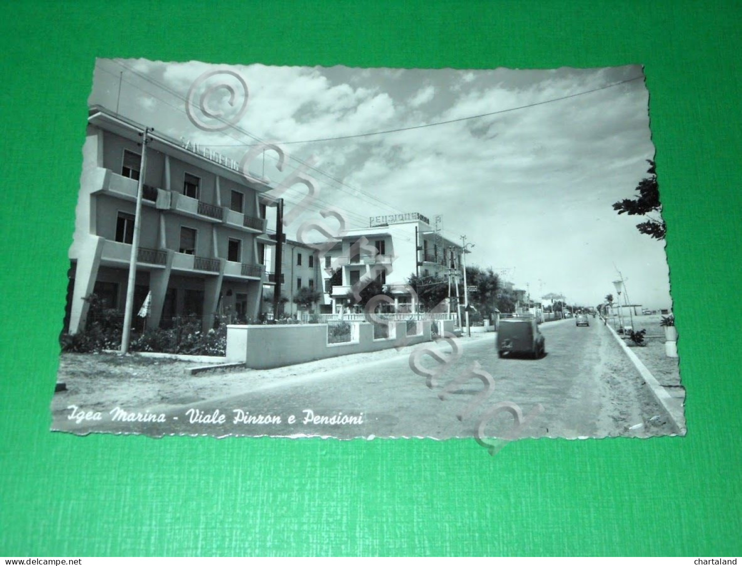 Cartolina Igea Marina - Viale Pinzon E Pensioni 1956 - Rimini