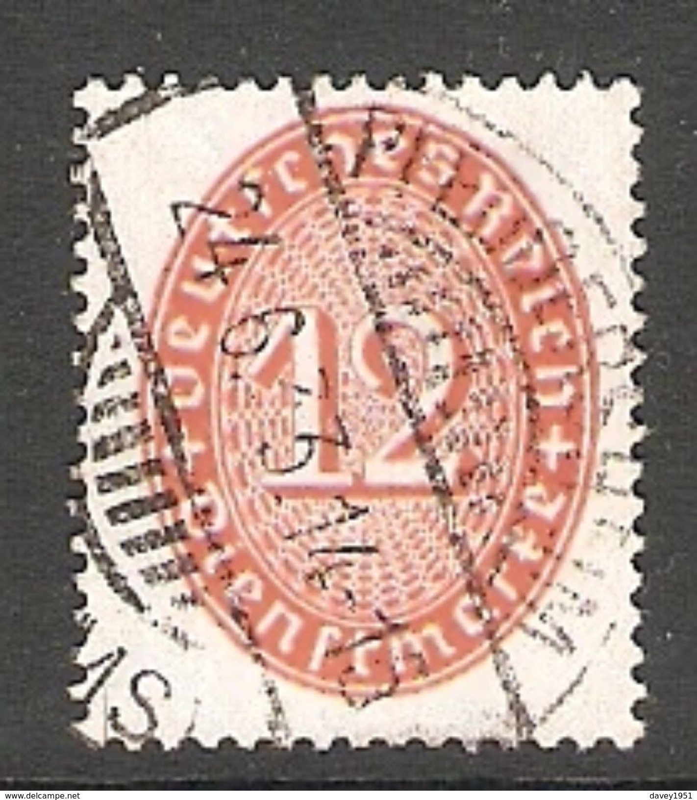 004918 Germany 1932 Official 12pf FU - Service