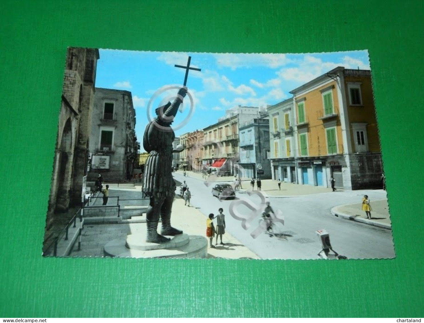 Cartolina Barletta - Corso Vittorio Emanuele E Statua Colosso Eraclio 1960 Ca - Bari