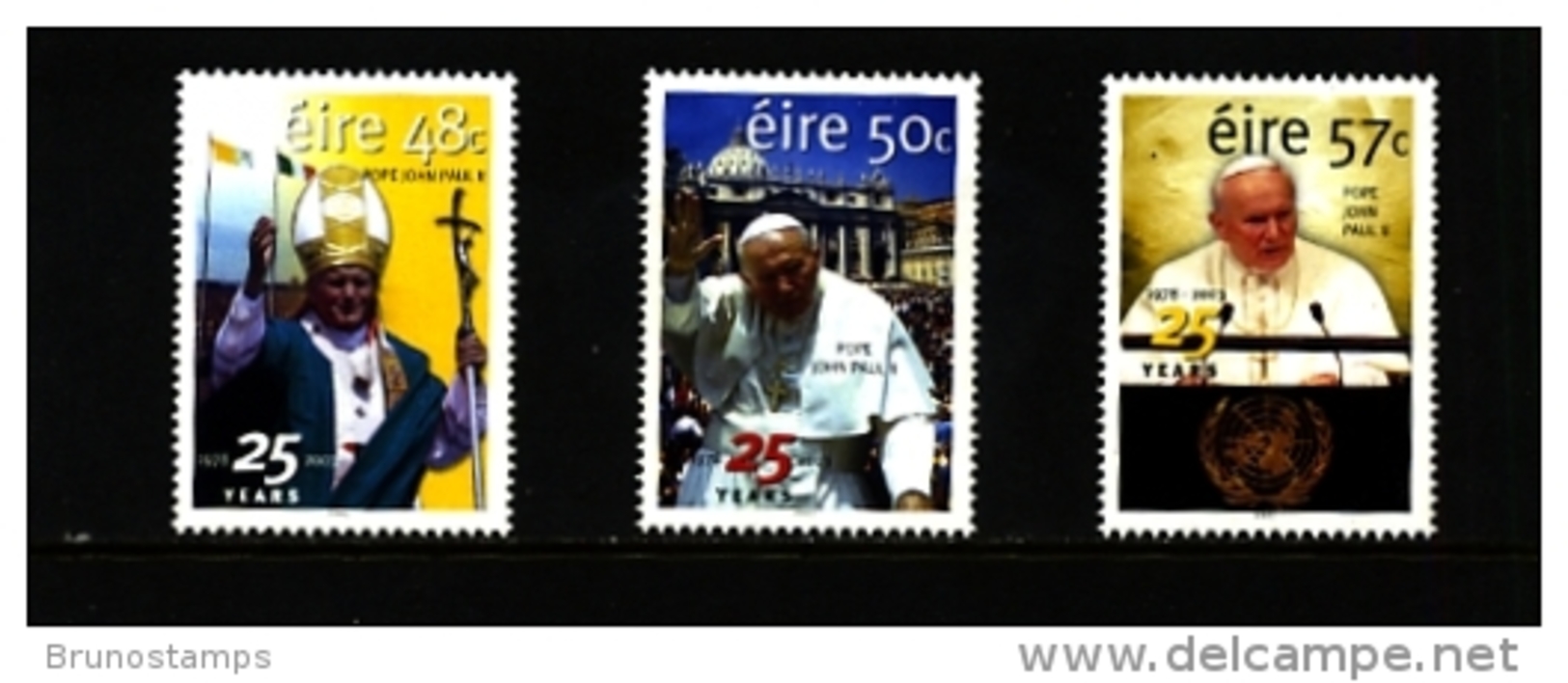 IRELAND/EIRE - 2003 ANNIVERSARY OF THE ELECTION OF POPE JOHN PAUL II  SET  MINT NH - Nuovi