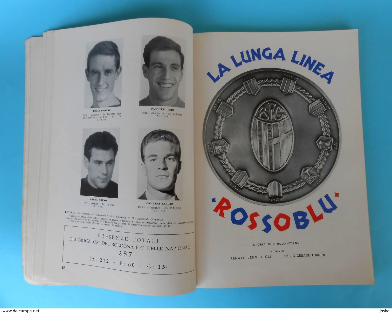 BOLOGNA FC 1909 - Il mezzo secolo del Bologna 1909-1959 OLD BOOK-MONOGRAPH Italy football soccer calcio fussball Italia