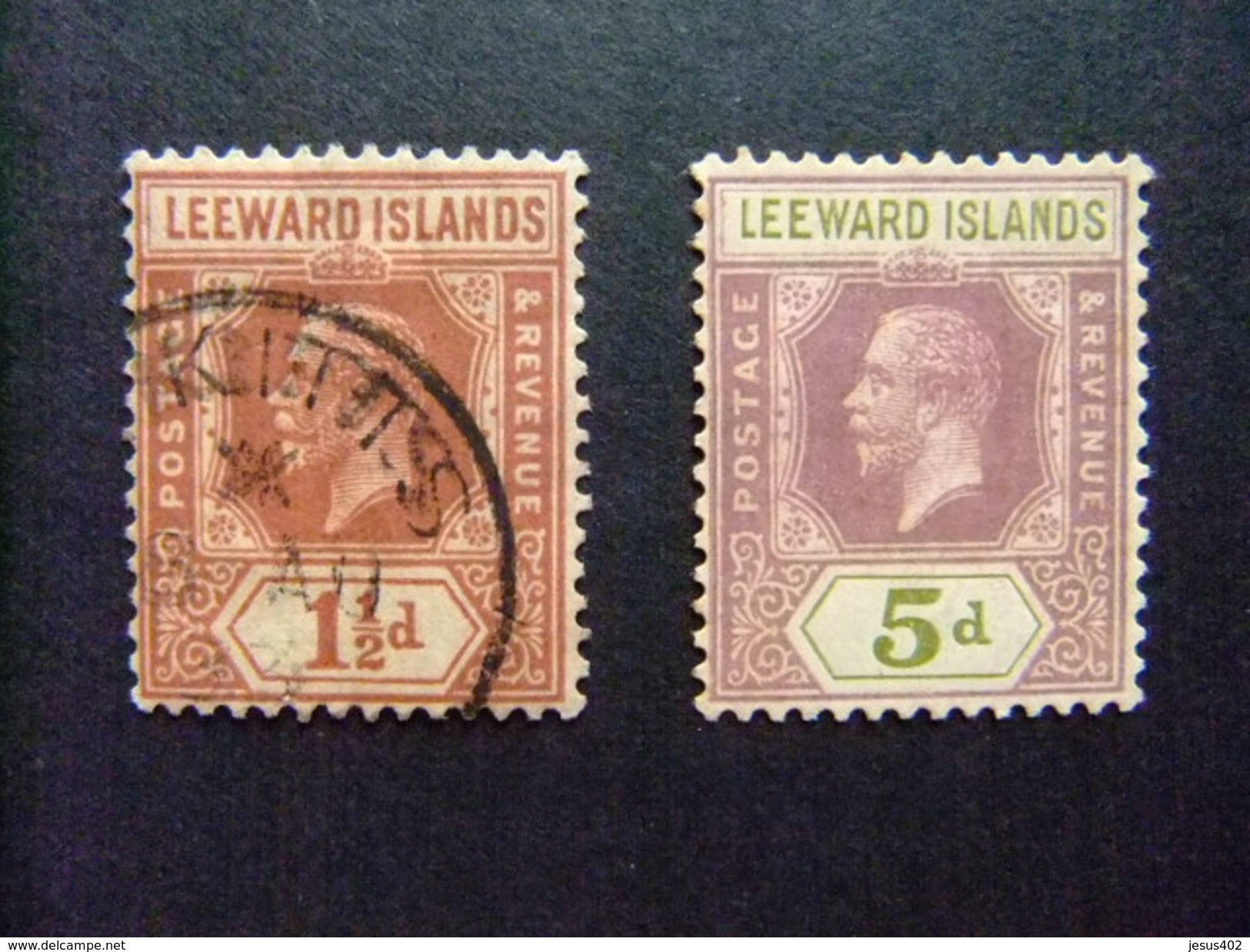 LEEWARD 1921 - 28 Le Roi GEORGE V Yvert N 65 A - 72 º FU - Leeward  Islands