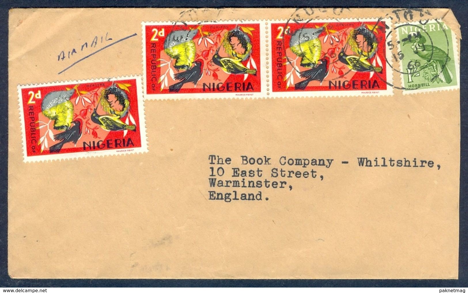 G39- Postal Used Cover. Posted From Nigeria To England. UK. Fauna. Birds. - Nigeria (1961-...)