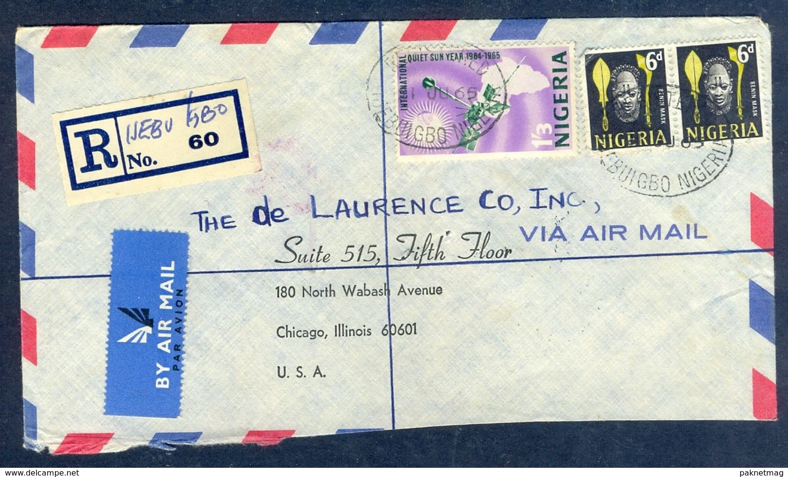 G58- Postal Used Cover. Posted From Nigeria To USA. Flower. - Nigeria (1961-...)