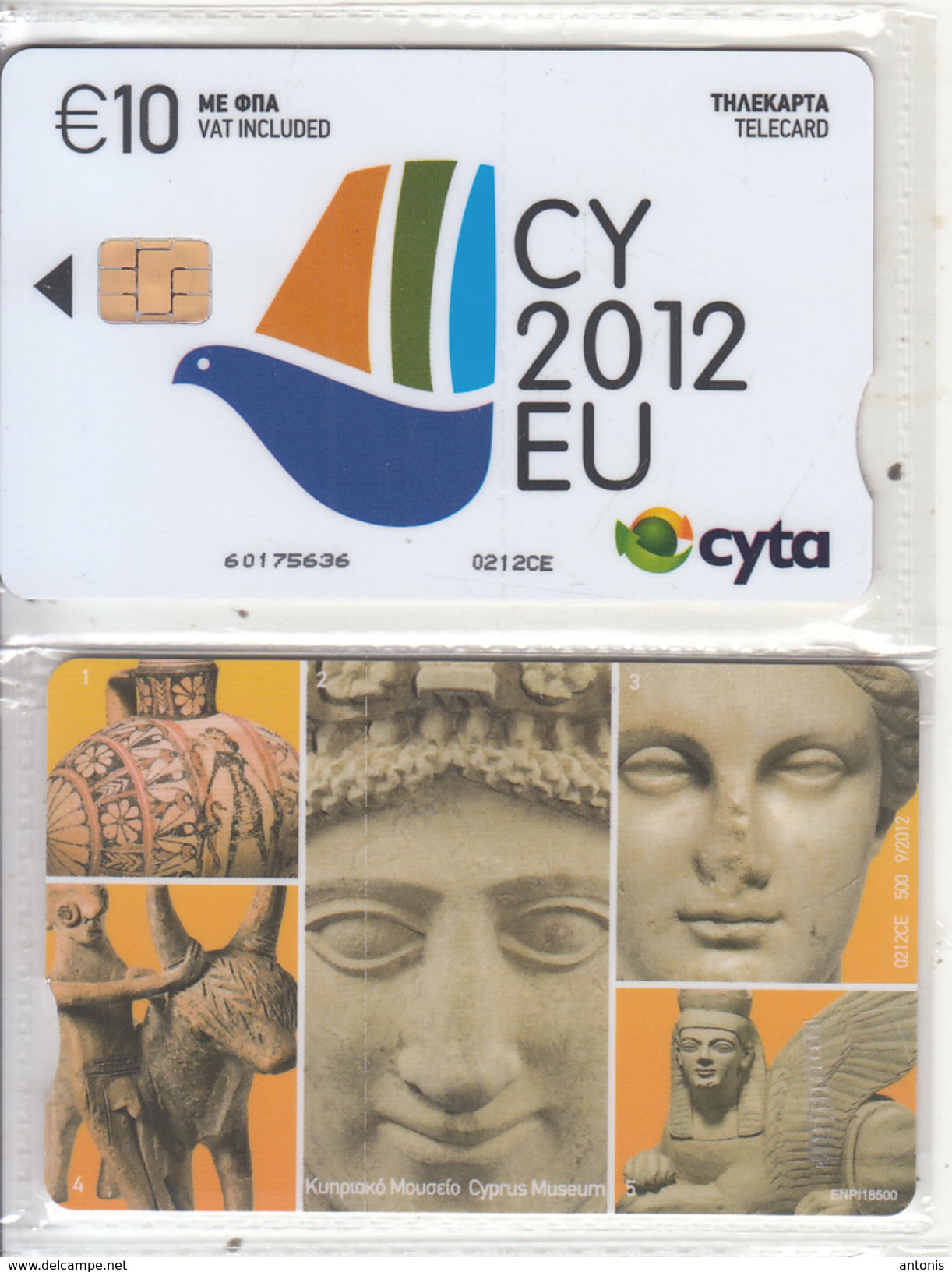 CYPRUS - CY 2012 EU(10 Euro), Collector"s Card No 25, Tirage 500, 09/12, Mint - Cyprus