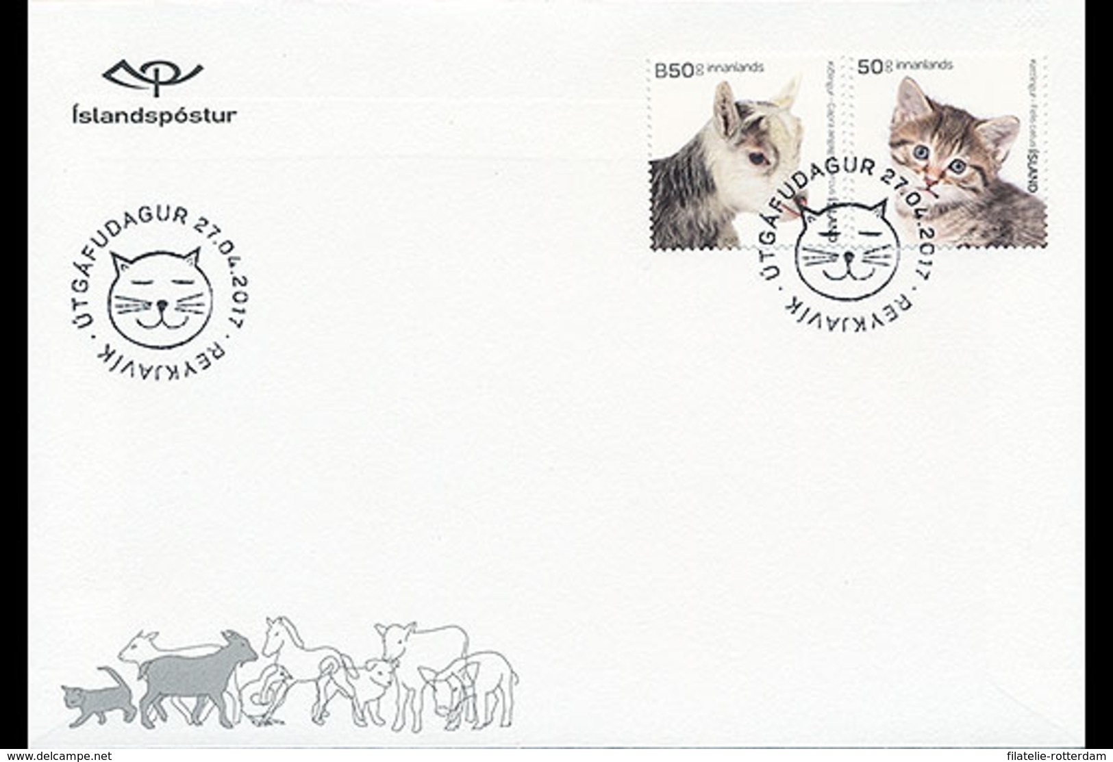 IJsland / Iceland - Postfris / MNH - FDC Jonge Dieren 2017 - Unused Stamps