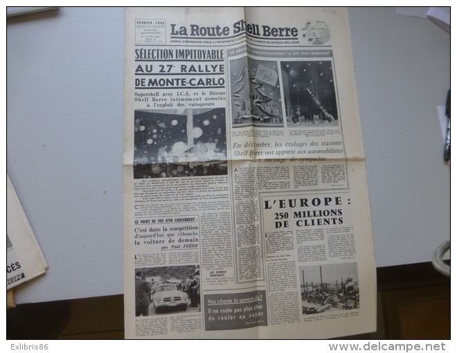 La Route Shell Berre N°26, Fev 1958, Rallye Monte-Carlo Etc  ; Ref 318 G 22 - Autres & Non Classés