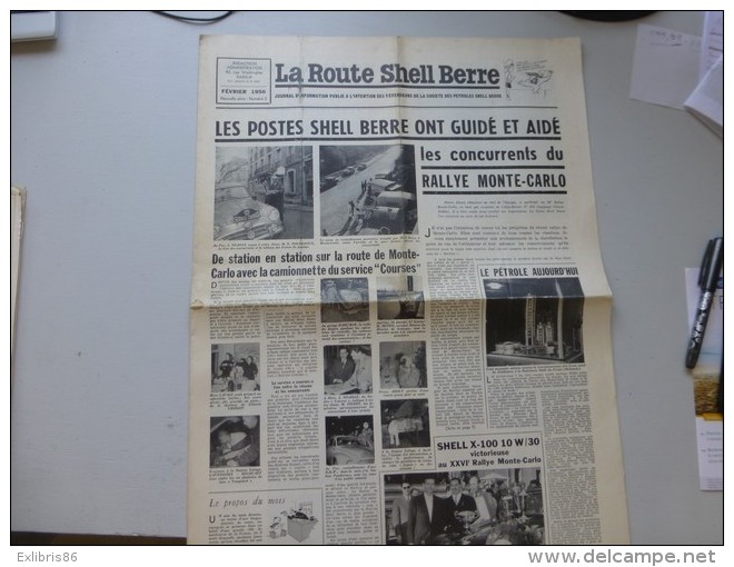 La Route Shell Berre N°2 Fev 1956, Rallye Monte-Carlo, 403 Peugeot, Etc  ; Ref 323 G 22 - Autres & Non Classés