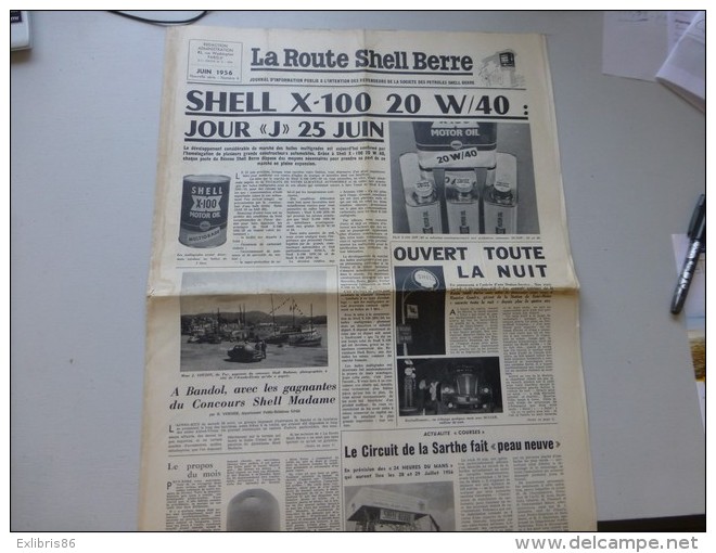 La Route Shell Berre N°6 Juin 1956, Bandol, Circuit Sarthe,, Etc  ; Ref 328 G 22 - Other & Unclassified