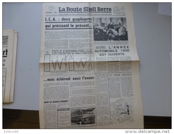 La Route Shell Berre N°23 Nov 1957, 44è Salon Auto, Vespa 400,  Etc  ; Ref 336 G 22 - Autres & Non Classés